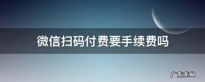 微信扫码付钱需要手续费吗 微信扫码付费要手续费吗