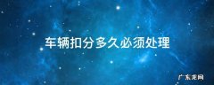 驾驶扣分多久要处理好 车辆扣分多久必须处理