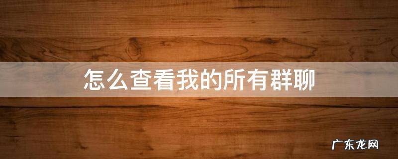 怎么查看我的所有群聊 如何查看自己所有的群聊