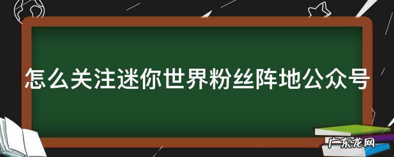 怎么关注迷你世界粉丝阵地公众号 怎么关注迷你世界粉丝阵地公众号呢