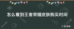 怎么查看王者皮肤购买时间 怎么看到王者荣耀皮肤购买时间