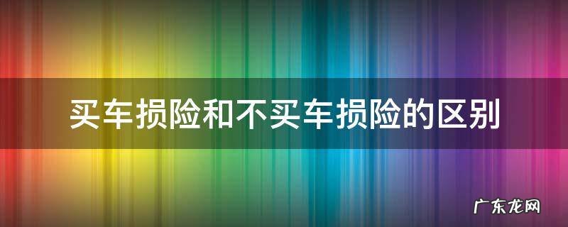 买车损险和不买车损险有什么区别 买车损险和不买车损险的区别