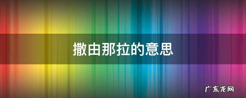 撒由那拉的意思 撒由那拉怎么说